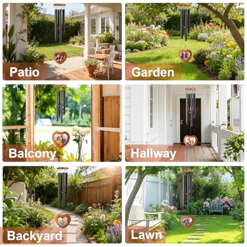 Wind Chimes for Outside,28'' Small Personalized Wind Chimes - size: 28'' Photo Frame Design