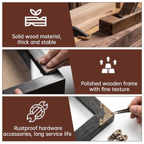 2PCS Deep Shadow Box Frame 8x10, 4.7" Depth Rustic Wood Memory Box | Deep 4.7" Display Case, Acrylic Door Keepsake Box, Collectible Showcase, Wedding Anniversary, Home Wall Decor