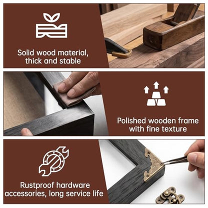 2PCS Deep Shadow Box Frame 8x10, 4.7" Depth Rustic Wood Memory Box | Deep 4.7" Display Case, Acrylic Door Keepsake Box, Collectible Showcase, Wedding Anniversary, Home Wall Decor