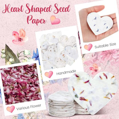 Dunzoom 100 Pcs Handmade Wildflower Seed Paper Tags,Heart Shape - style: Heart Shape