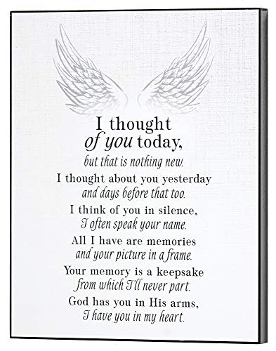 Dicksons I Thought of You Today Angel Wing White 10 x 8 MDF Decorative Wall Sign Plaque