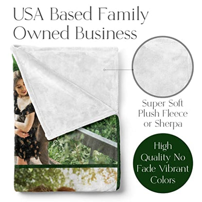 Ships Next Day, Custom Picture Blanket, USA Made (50x60 Sherpa) - color: 2pictures, size: 50"x60" Sherpa