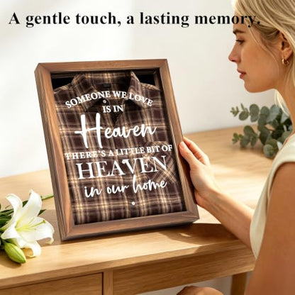 Sympathy Gifts for Loss of Loved One, Clothing Memorial Shadow Box Frame - color: Brown