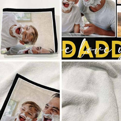 Newcos Customized Picture and Text Blankets Personalized Love You Daddy 6 Pictures Blankets Souvenir Gifts for Papa Dad Mom Family Custom Blanket for Father's Day, Mother's Day and Christmas - color: Color 18