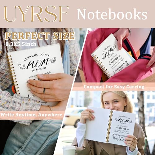 Mom Memorial Gifts Notebook Journal 5.5x8.3, Loss of Mother Sympathy Gifts Hardcover Notebook for Note Taking, Letters to My Mom in Heaven Journals for Writing - color: Letters Mom4