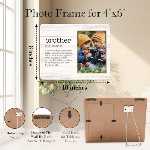 Brother Picture Frame, Brother Definition Wood Photo Frame, Birthday Graduation Christmas Gifts for Brother, Siblings Gifts, Wedding Gifts, Best Brother Ever Frame -a18 - style: Brother