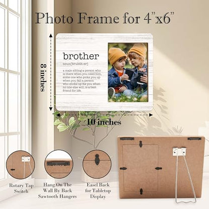 Brother Picture Frame, Brother Definition Wood Photo Frame, Birthday Graduation Christmas Gifts for Brother, Siblings Gifts, Wedding Gifts, Best Brother Ever Frame -a18 - style: Brother