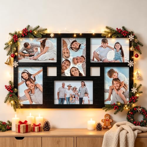 4x6 Collage Picture Frame Family Photos Display - 6 Openings Black - color: Black, size: 6 Opening