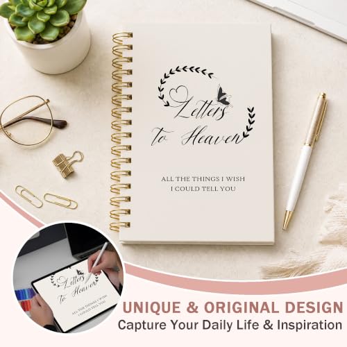 Memorial Gifts Grief Journal for Women, Sympathy Gifts for Loss of Loved One Notebook, Grief Bereavement Gift, Letters to Heaven Hardcover Notebook 5.5x8.3 Inch - color: Letters