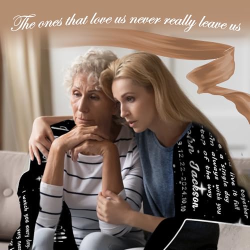 Vsmoedb Custom Memorial Blanket with Pictures for Loss of Loved One - color: Select09