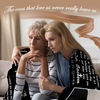 Vsmoedb Custom Memorial Blanket with Pictures for Loss of Loved One - color: Select09