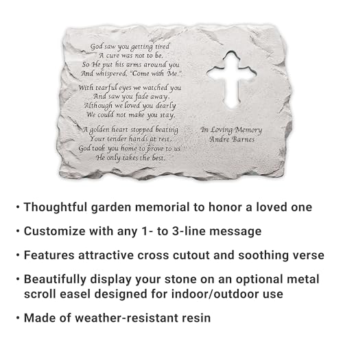 Let's Make Memories Personalized Cross Memorial Stone - Custom Grave Marker - style: Cross Memorial