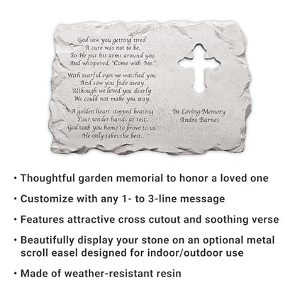 Let's Make Memories Personalized Cross Memorial Stone - Custom Grave Marker - style: Cross Memorial