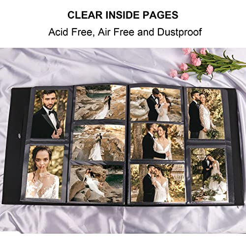 Vienrose Photo Album for 600 4x6 Photos, Black, Faux Leather Cover, Acid-Free, PVC-Free, 14 x 13 x 2 Inches - color: Black, size: 600 Pockets