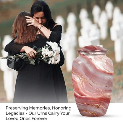 Rose Gold Abstract Urn for Human Ashes - color: Rose Gold Abstract, size: 10 Inch + 3 Inch - Pack of 5