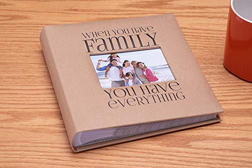 Malden International Designs 7091-26 Sentiments Family with Memo Photo Opening Cover Brag Book, 2-Up, 160-4x6, Tan - style: Traditional