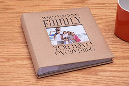 Malden International Designs 7091-26 Sentiments Family with Memo Photo Opening Cover Brag Book, 2-Up, 160-4x6, Tan - style: Traditional