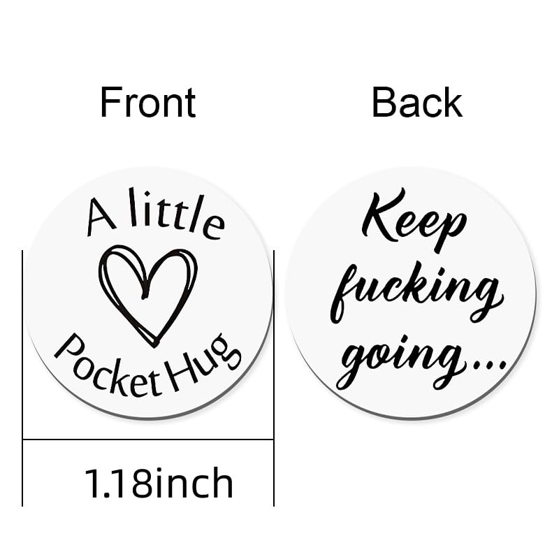 ShiQiao Spl Keep Fucking Going Pocket Hug Token Keychain for Women Men Sister Brother Birthday Christmas Gifts for Friends Daughter Son Inspirational Gifts Self Encouragement Key Chains with PU Pouch - color: Keep Fucking Going