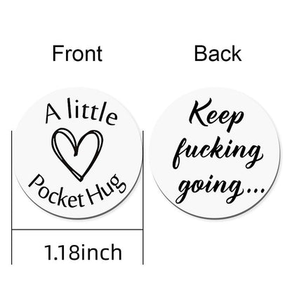 ShiQiao Spl Keep Fucking Going Pocket Hug Token Keychain for Women Men Sister Brother Birthday Christmas Gifts for Friends Daughter Son Inspirational Gifts Self Encouragement Key Chains with PU Pouch - color: Keep Fucking Going