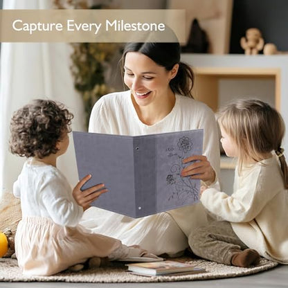 Photo Album 8x10 2 Packs Clear Pages Pockets Leathe Cover Slip Slide in Photo Album Each Holds 50 Vertical 8x10 Photos Picture Book for Wedding Family (Grey) - color: Grey, size: 50 Pockets/2PK