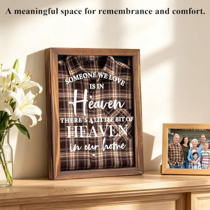 Sympathy Gifts for Loss of Loved One, Clothing Memorial Shadow Box Frame - color: Brown