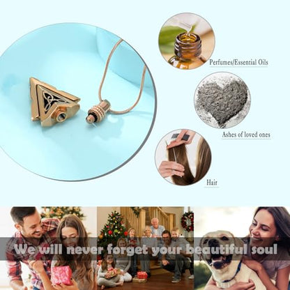 Arrow Head Urn Necklace for Ashes Cremation Jewelry Stainless Steel Arrowhead Pendant Memorial Necklaces Ash Holder Keepsake Jewelry for Loved Ones with Fill Tool - color: Rosegold
