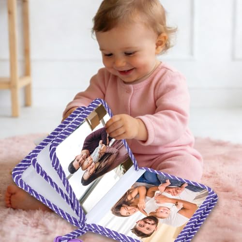 QOUBAI Baby's My First Family Album Soft Photo Cloth Book Holds 4x6 Family Pictures My First Book of Photo Baby Memory Album Gender Neutral Gift for Babies Newborn Toddler Baby Shower Floral Butterfly - style: Floral Butterfly