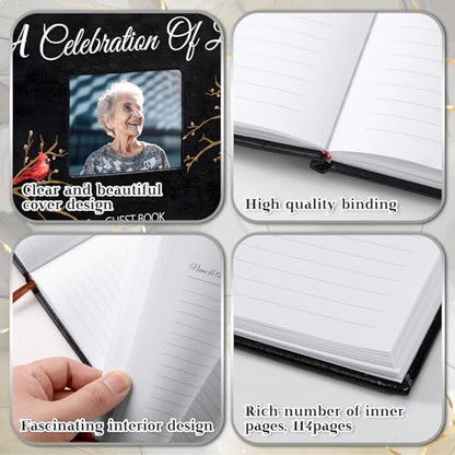 Yingzhao Memorial Funeral Guest Book with Pen 144 Pages Cardinal Funeral Guest Sign in Book for Memorial Service Celebration of Life Party Supplies in Loving Memory(Classic Cardinal) - style: Classic Cardinal