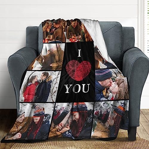 Artsadd I Love You Couples Custom Blanket with Photo Text - Personalized Picture Gifts for Boyfriend Girlfriend Wife Husband - Birthday Valentine Anniversary Wedding for Him Her Women Men -S - color: 1-dad-07