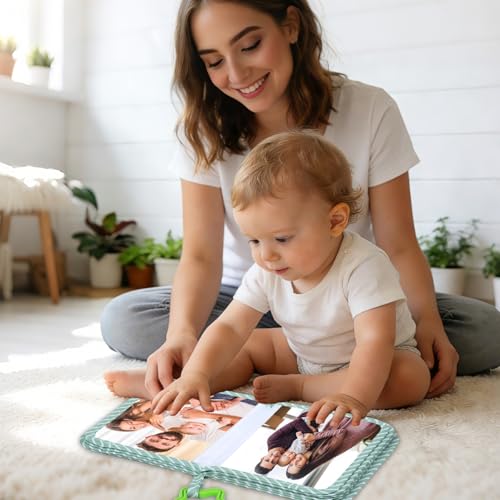 QOUBAI Baby's My First Family Album Soft Photo Cloth Book Holds 4x6 Family Pictures My First Book of Photos Baby Memory Album Gender Neutral Gift for Babies Newborn Toddler Baby Shower Adventure - style: Woodland Adventure
