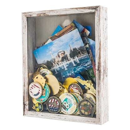 Ticket Shadow Box with Slot , Top Loading Shadow Box Display Case Frame Ready to Hang Memory Box , Pins, Awards, Medals, Wedding and Photos, White, 8x10 - color: White, size: 8*10