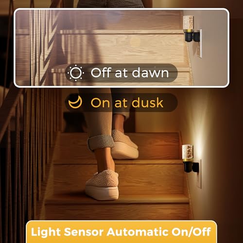 L LOHAS LED Night Light, Dimmable Bubble Night Lights Plug into Wall | 2 Pack Automatic Night Lights Plug in, Auto Light Sensor, Adjustable Brightness 3000K LED Night Light, Bedroom Hallway Hom - color: Bubble-3000K, size: 2 Pack