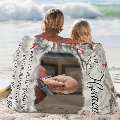 Personalized Memorial Blankets with Photos, in Memory of Loved One Gifts, Sympathy Bereavement Cardinal Blanket for Loss of Mom Dad Grandma Husband Son Daughter - color: New Arrivals-5