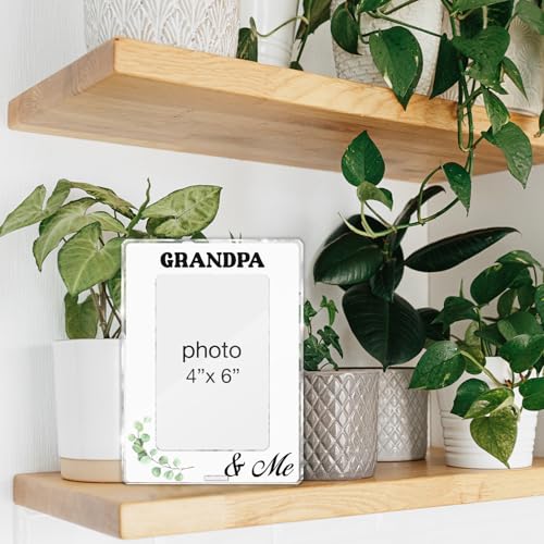 Grandpa Picture Frame Gifts for Grandpapa Pops Birthday Christmas, Grandpa & Me Acrylic Picture Frames 4 x 6 Inch Photo - color: G-Grandpa