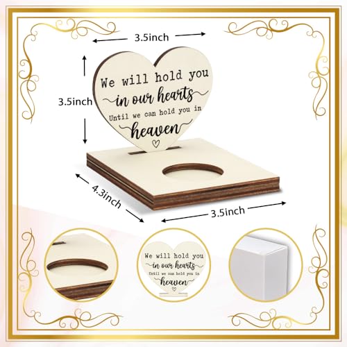Memorial Tealight Candle Holder with “We Will Hold You in Our Hearts” Verse, Heart-Shaped Remembrance Plaque, Sympathy Bereavement Gift, LMM7 - color: We Will Hold You in Our Hearts