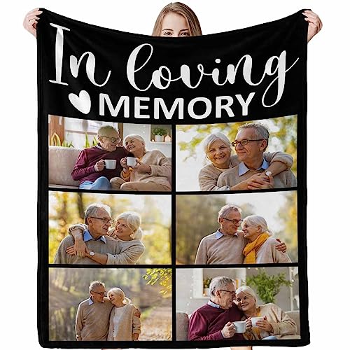 Custom Blanket Memorial Gifts for Loss of Loved One Personalized Memorial Blanket with Photo, Loss of Father Mother Loved One in Heaven Memorial Gifts Passing Away Remembrance Gifts - color: Multi 30