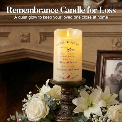 Homemory 4x7 Flameless Memorial Candle Sympathy Gifts for Loss of Loved One - color: Those We Love Don’t Go Away