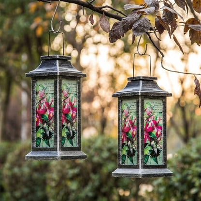 Topadorn Hummingbird Solar Lantern Outdoor Hanging Light - style: Hummingbird