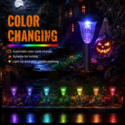 TISEJOY Solar Halloween Lights Outdoor Waterproof for Pathway, 8 Pack - size: 8 Pack