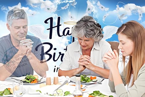 Funeral Remembrance Backdrop Happy Birthday in Heaven Photography Backdrop Meaningful Symbol to The Remembrance of Loved Ones Banner Mourning Photo Background Church Cemetery Photoshoot Props