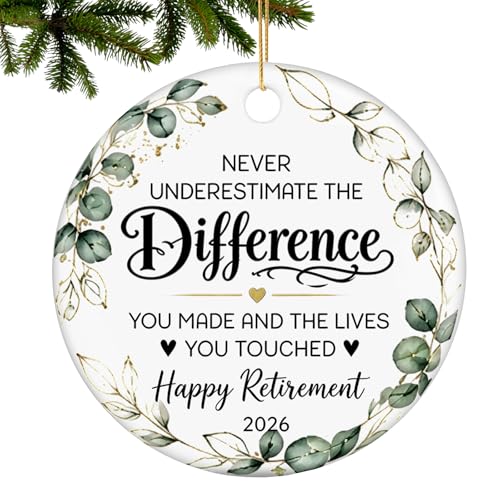 Retirement Gifts for Men and Women 2026,Ceramic Christmas Ornament Retired Gift for Coworker, Teacher, Nurse, Boss, Employee - color: Difference-retirement Ceramic C
