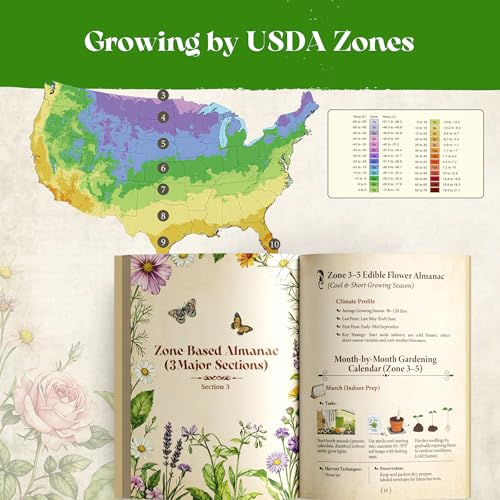 Lush&Dew Edible Flower Seed Bank with Almanac, Gardening Gifts for Women | 32 Types 30,000+ Non-GMO Heirloom Seeds for Planting Culinary Flowers, Survival Seed Kit, Gardener Gifts, Annuals Perennials - style: Edible Flowers