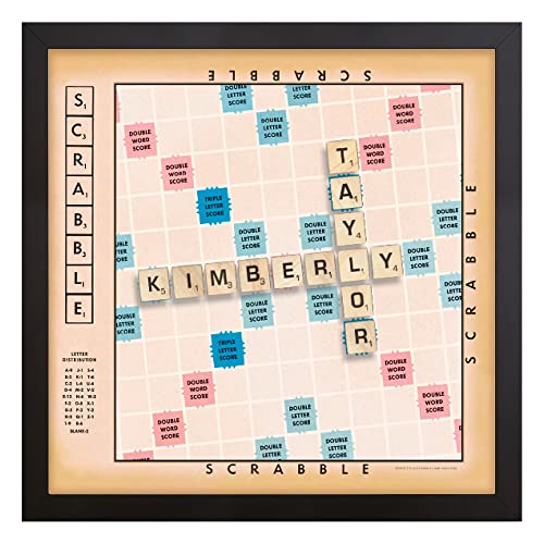 Let's Make Memories Personalized SCRABBLE Wall Art Canvas - Home Decor - For the Couple Engagement Wedding Anniversary Love - Framed - 16x16 - color: Scrabble Couple - Framed 16x16"