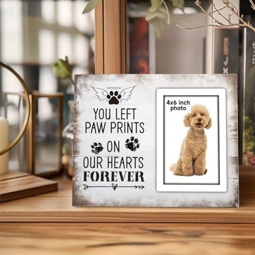 Memorial Pet Picture Frame Sympathy Gifts for Loss of Loved Pet, Bereavement Gifts for Loss of Dog, Cat memorial gifts for loss of Cat, Remembrance Picture Frame or Memorial Gift Fits 4 x 6 In Photo