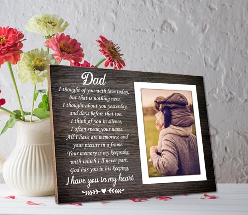 Memorial Gifts for Loss of Loved Father, Loss of Dad Memorial Picture Frame, Condolence Bereavement Gifts Father, in Memory of Dad Grief Gift, Sympathy Gift, Memorial Dad12P028 - size: 4X6