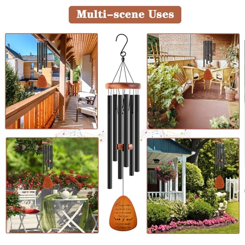Soopau Sympathy Wind Chimes, Memorial Wind Chimes for Loss of Loved One, Sympathy/Memorial/Bereavement/Condolence Funeral Gifts in Memory of a Loved One Mother Father, 30" Wooden
