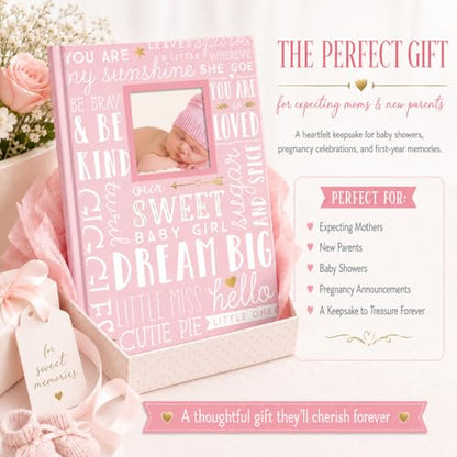 Lil' Peach Dream Big Baby Memory Book, First 5 Years, Monthly Milestone - style: Dream Big Pink