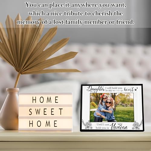 Memorial Gifts for Loss of Daughter, Memorial Picture Frame, Bereavement Gift Photo Frame, Sympathy Gifts for Mother, Fits 4x6 In Photo for Tabletop Display - L10 - style: loss of daughter 2
