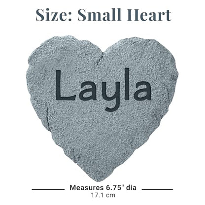 Let's Make Memories Personalized Garden Stone - Resin - Custom Garden Décor - Heart Stepping Stone - for Dad - for Father's Day - style: Any Message - Small Heart