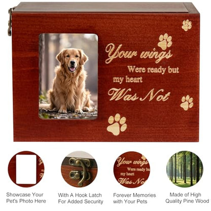 Wood Pet Urns for Dog or Cat Ashes Sets, Pet Cremation Urns - color: Medium-Black